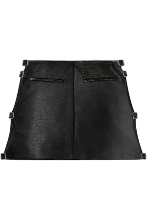 Courrèges Buckled coated miniskirt