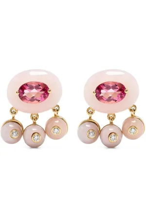 Sauer 18kt yellow Boto-Cor-De-Rosa diamonds and tourmaline earrings