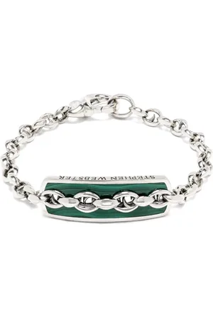 STEPHEN WEBSTER Sterling Thorn Addiction Inline Razer malachite bracelet
