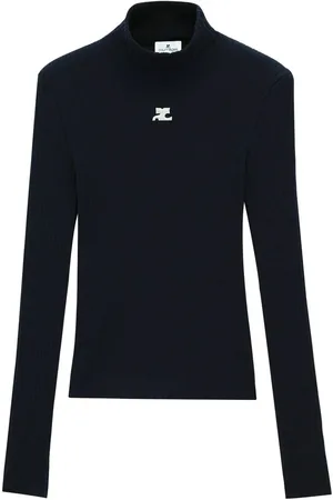 Courrèges Logo-patch mock-neck sweater