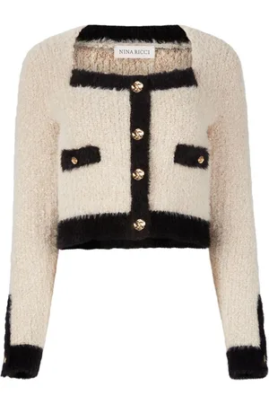Nina Ricci Square neck tweed cardigan
