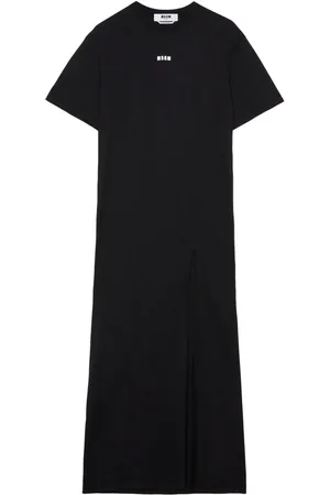 Msgm Logo-print cotton maxi dress