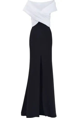 Tadashi Shoji Two-tone front-slit gown