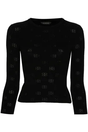 Balenciaga BB-pattern open-knit jumper