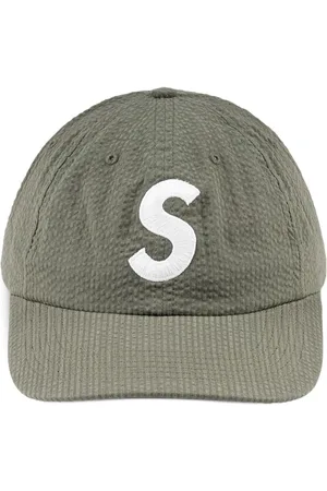 Supreme Logo-embroidered seersucker baseball cap