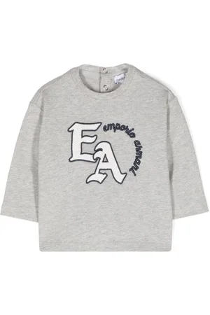 Emporio Armani Logo-embroidered mélange T-shirt