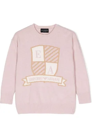 Emporio Armani Logo-intarsia drop-shoulder jumper
