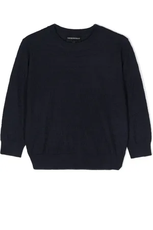 Emporio Armani Logo-intarsia crew-neck jumper