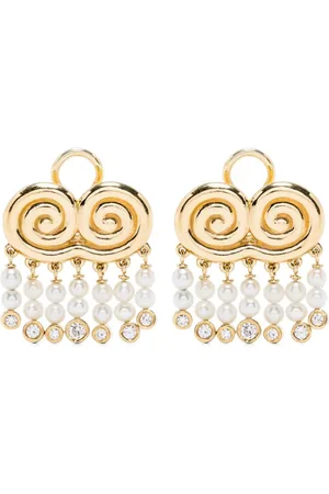 Sauer 18kt yellow Agni pearls and diamonds earrings