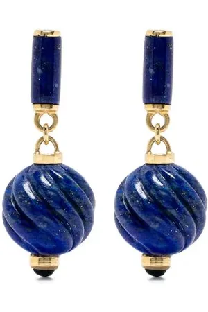 Sauer 18kt yellow Maria lapis lazuli and sapphire earrings