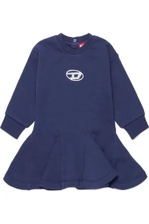 Diesel Embroidered-logo pleated dress