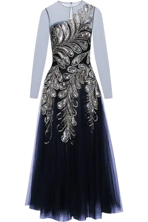 Oscar de la Renta Fern crystal-embellished tulle dress