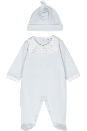 Emporio Armani Contrasting-trim cotton babygrow set