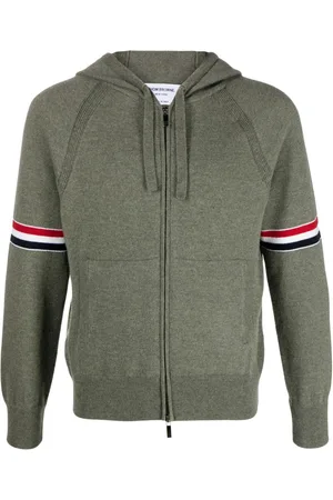 Thom Browne RWB stripe cashmere hoodie