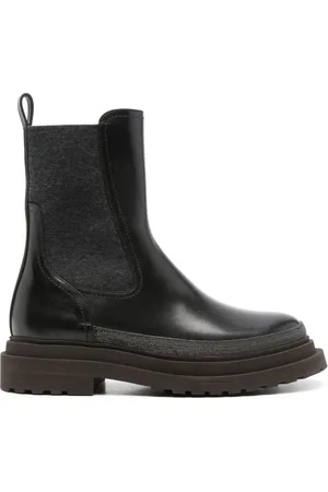 Brunello Cucinelli Monili-detail leather Chelsea boots