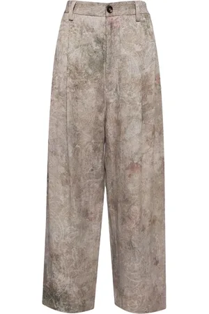 ZIGGY CHEN Stonewash wide-leg trousers