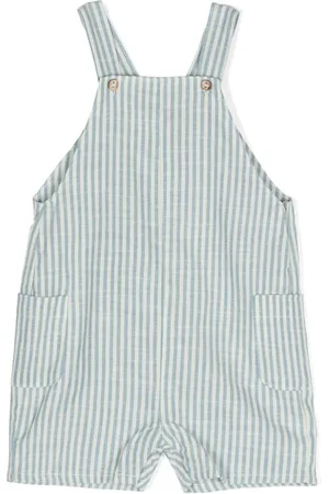 KNOT Stevie striped cotton dungarees