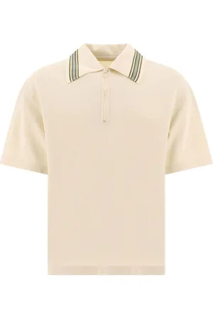 KAPITAL Stripe-trimmed cotton polo shirt