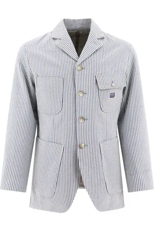 KAPITAL Striped cotton shirt jacket