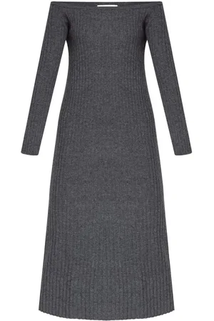 Lisa Yang Off-shoulder cashmere midi dress