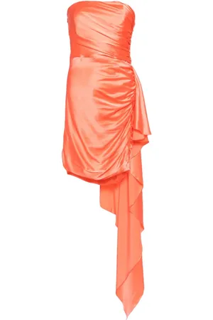 Michelle Mason Strapless gathered silk mini dress