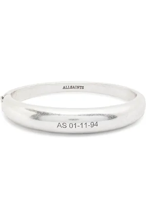 AllSaints Fern engraved logo bangle bracelet