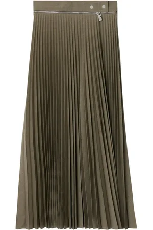 Burberry Fully-pleated wool-blend skirt