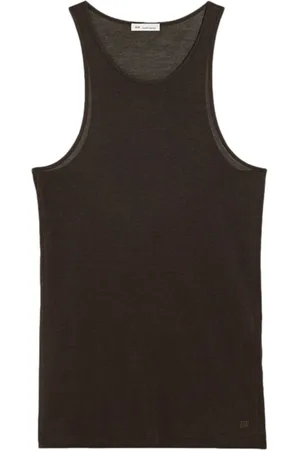 Ami Logo-embroidered round-neck tank top