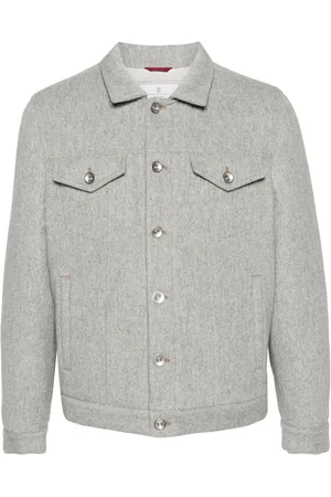 Brunello Cucinelli Felted padded shirt jacket