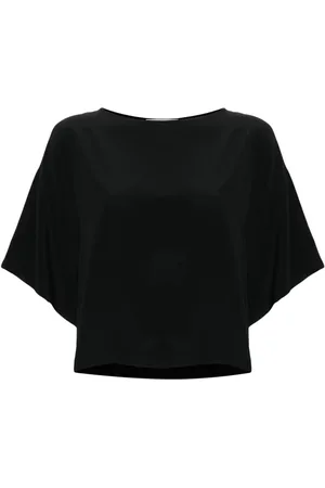 ERIKA CAVALLINI Boat-neck crepe blouse