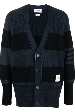 Thom Browne 4-Bar striped cashmere cardigan