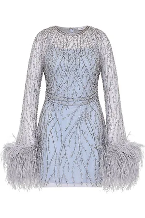 RACHEL GILBERT Nowa feather-trim embellished minidress