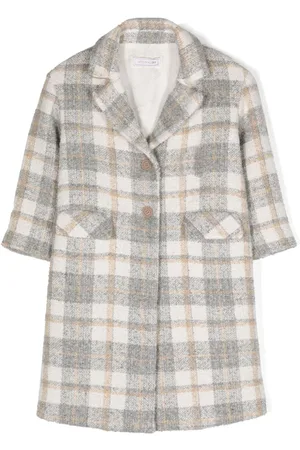 MONNALISA Single-breasted plaid coat