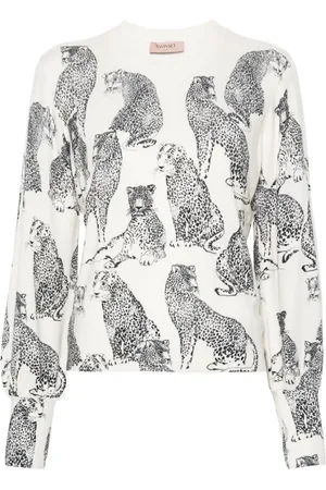 Twin-Set Jaguar print knitted jumper