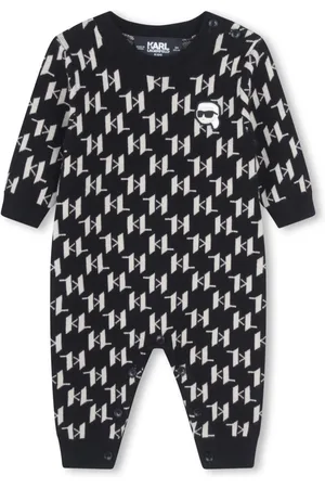 Karl Lagerfeld Monogram-pattern jacquard babygrow