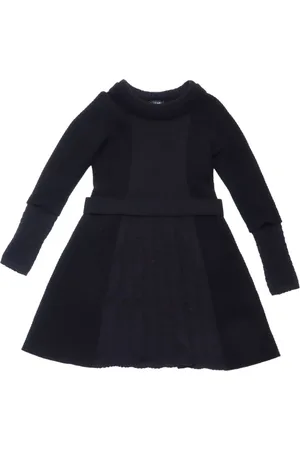 CHANEL 2000s belted wool knitted dress