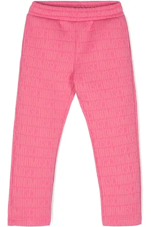 Moschino Intarsia-logo straight-leg trousers