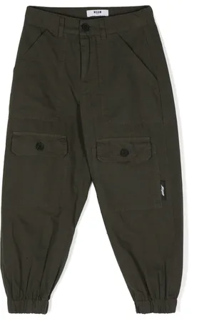 Msgm Elasticated-ankles cotton trousers