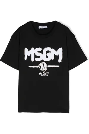 Msgm Flocked-logo cotton T-shirt