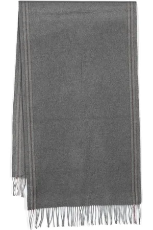 Brunello Cucinelli Stripe-trim silk scarf