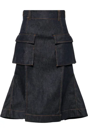 SACAI Cargo-pocket denim skirt