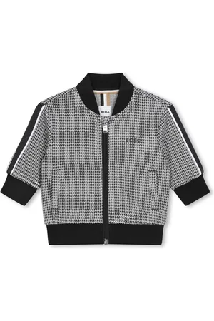 HUGO BOSS Logo-print houndstooth jacket