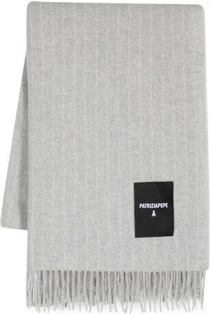 Patrizia Pepe Pinstripe fringed scarf