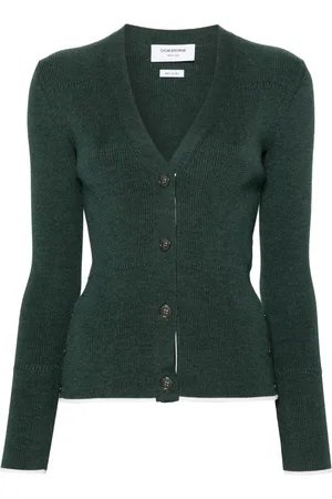 Thom Browne V-neck ribbed-knit cardigan