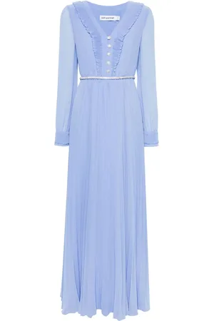 Self-Portrait Pleated chiffon maxi dress