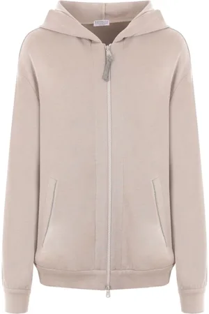 Brunello Cucinelli Monili-embellished cotton-silk hoodie