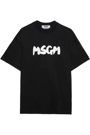 Msgm Brushed-logo cotton T-shirt