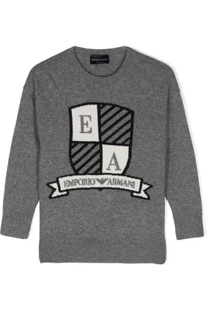 Emporio Armani Logo-intarsia crew-neck jumper