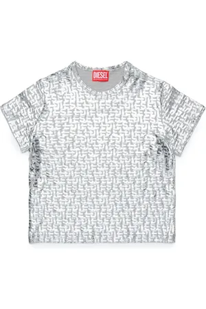 Diesel Metallic monogram-print T-shirt