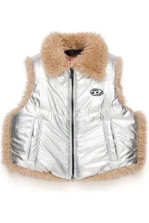 Diesel Faux fur-trim quilted gilet